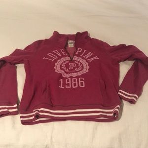 Pink 3/4 zip pull up- sz med Super comfy